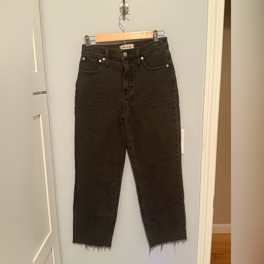 Madewell The Perfect Vintage Straight Black Jeans